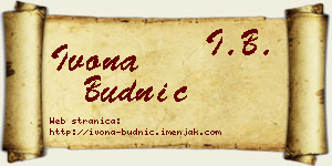 Ivona Budnić vizit kartica